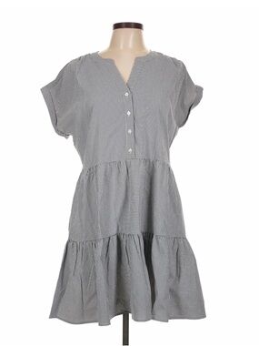 Vineyard Vines Casual Black & White Gingham Tiered Women's Dress